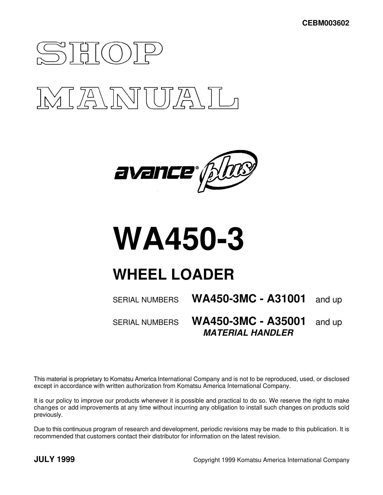 WA450-3MC Shop Manual